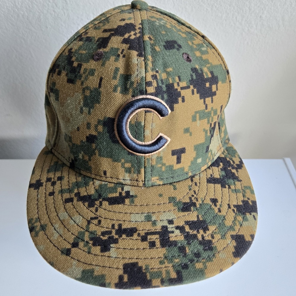 MLB Chicago Cubs New Era 59Fifty Cap Digital camo 7¼ Hat On Field Salute Service